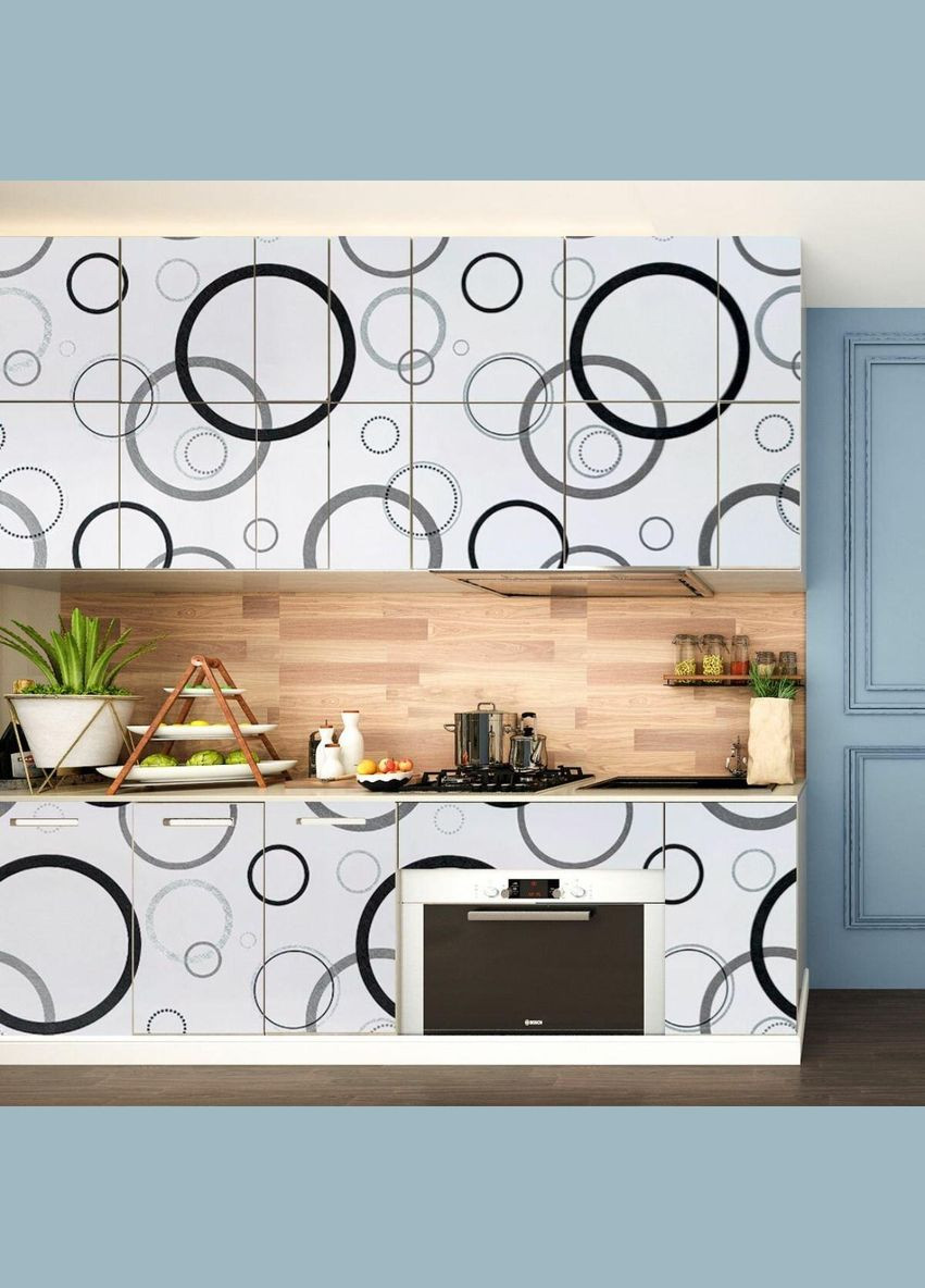 Самоклеящаяся пленка серебряные круги 0,45х10м 3DPanda-1201 Sticker Wall (323154761)