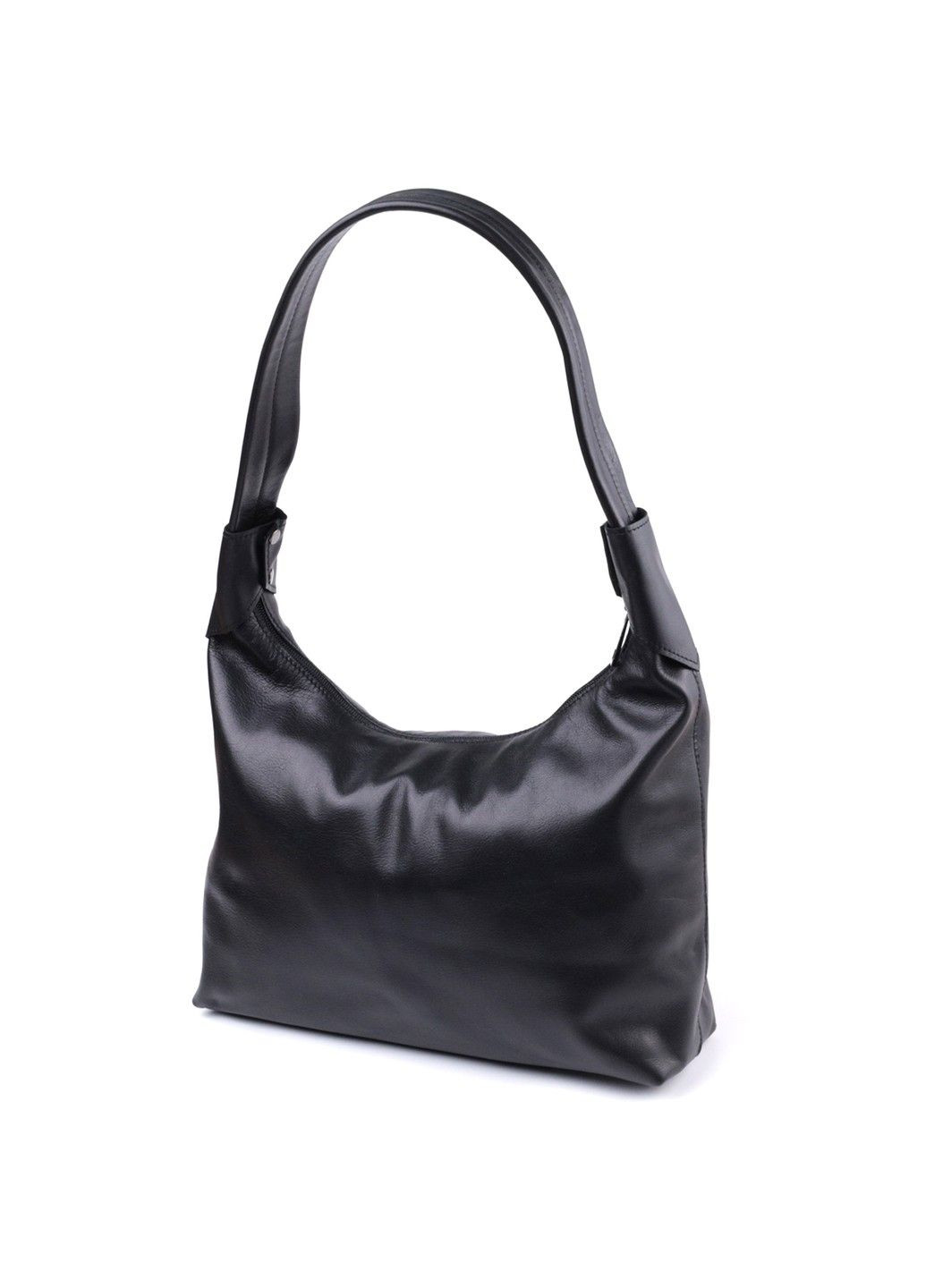 Практична жіноча сумка на плече з гладкої натуральної шкіри 22828 Чорна Shvigel (307053982)