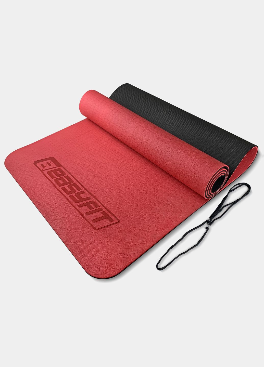 Коврик для йоги и фитнеса TPE+TC 6 мм двухслойный EasyFit (345710497)