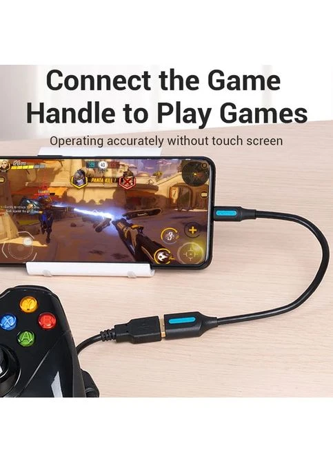 Кабель-переходник USB 2.0 Micro-B OTG Cable 0.15M Black PVC Type (CCUBB) (CCUBB) Vention (361348395)