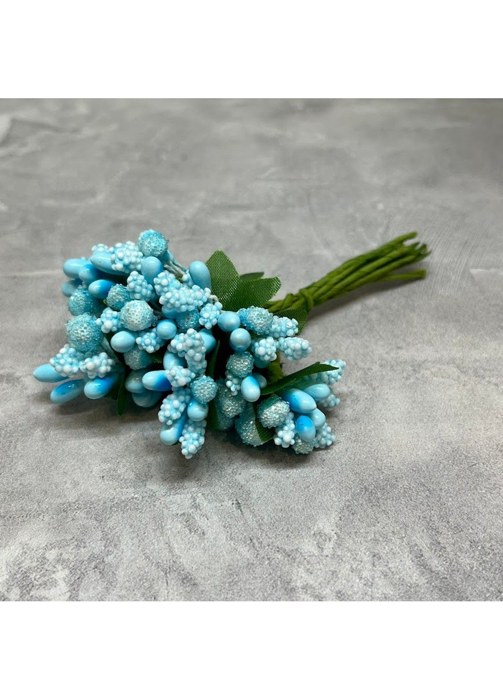 Тычинка для рукоделия (добавка для цветов), цвет-голубой, букет (12 веточек) No Brand (323653643)