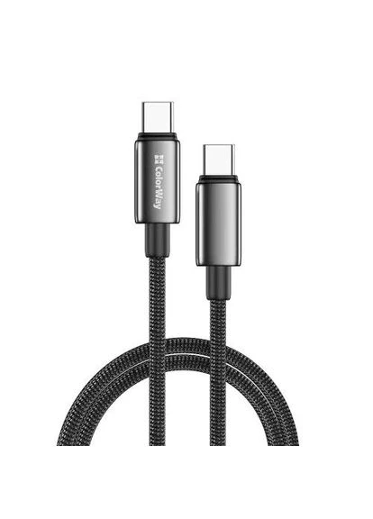 Кабель Type-C - Type-C, 2 м, Black,, 100 Вт, 5A, Zinc Alloy (CW-CBPDCC099-BK) CW-CBPDCC099-BK Colorway (395350379)
