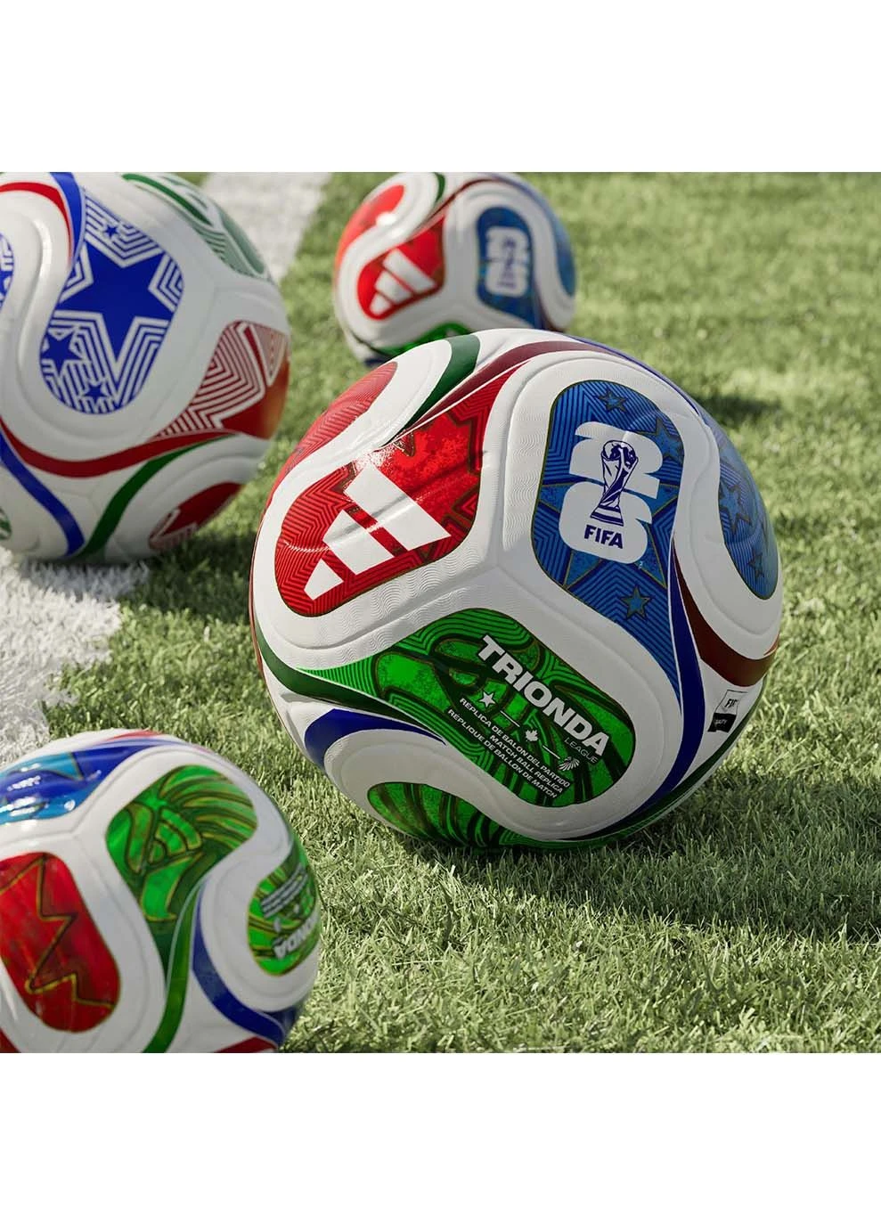 Мяч футбольный FIFA World Cup 26 Trionda League Белый, Синий, Зеленый adidas (395626463)