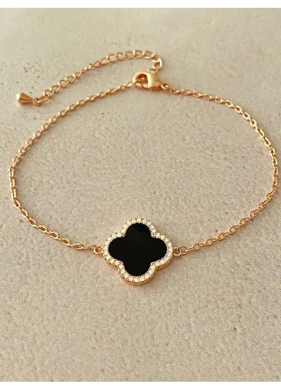 Позолоченная Цепочка (Колье) "Клевер" 40см-45см + Браслет. Позолота No Brand (364502972)