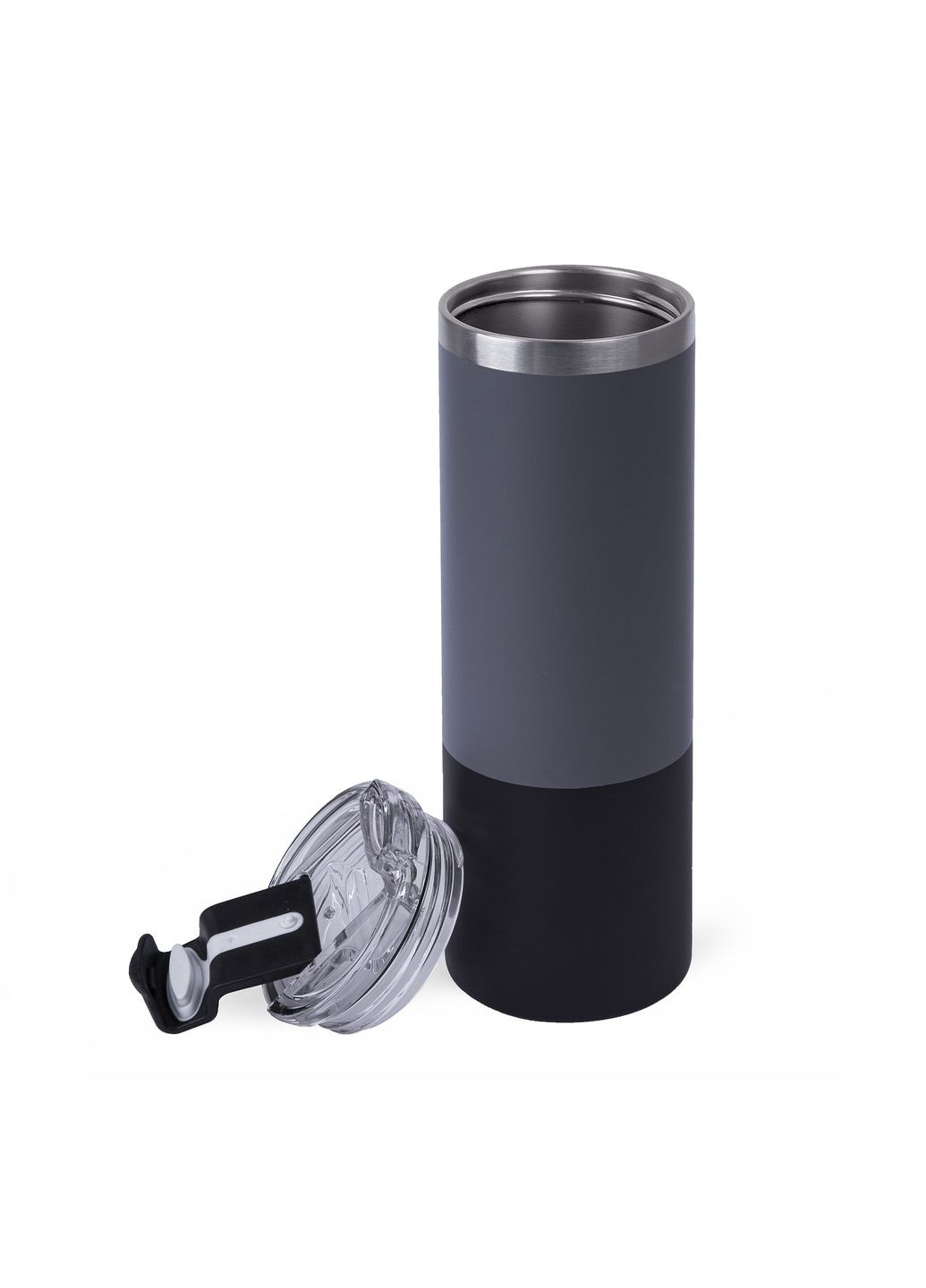 Термокружка із нержавіючою сталі з матовим покриттям сіро-чорна 500 мл Discover manhattan (280831738)
