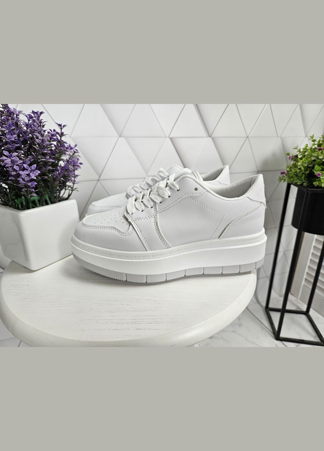 Белые кроссовки белые на высокой платформе (24 см) sp-2899 No Brand