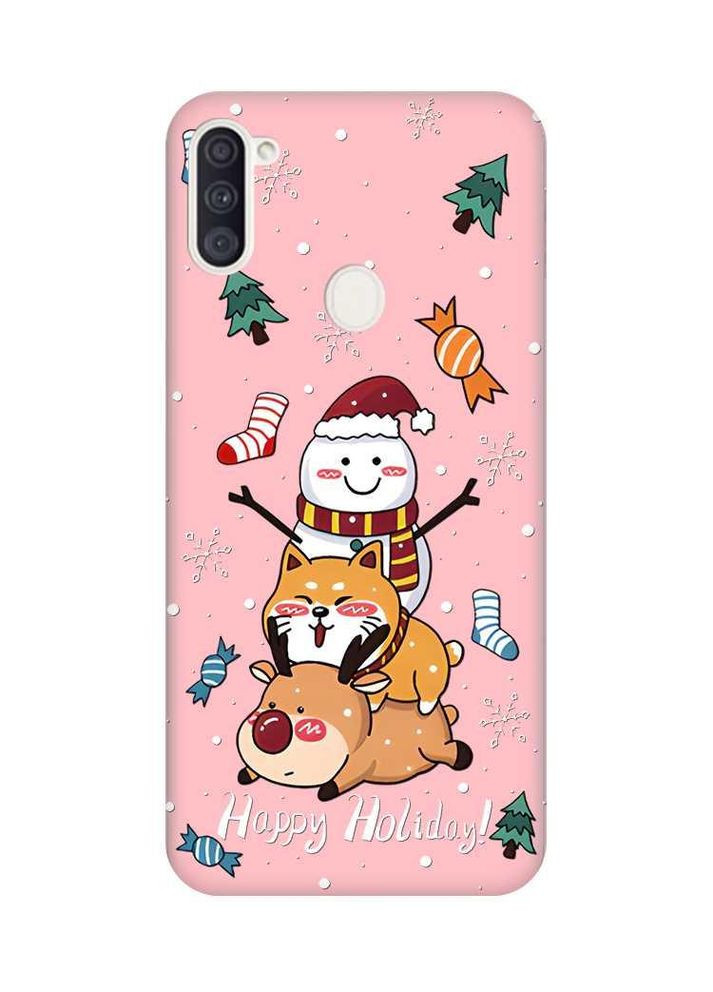 Матовый чехол на Samsung Galaxy A11 Зимние развлечения (новогодний принт 153) Creative (362963516)