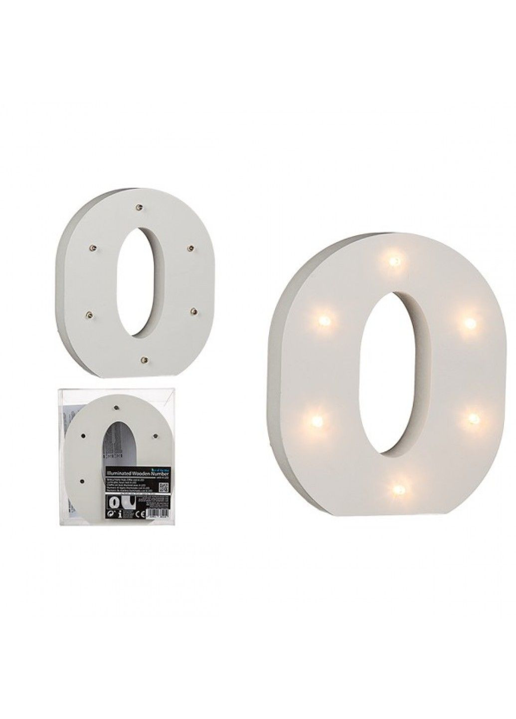 Буква О декоративная с LED подсветкой 16 см OOTB (290561817)