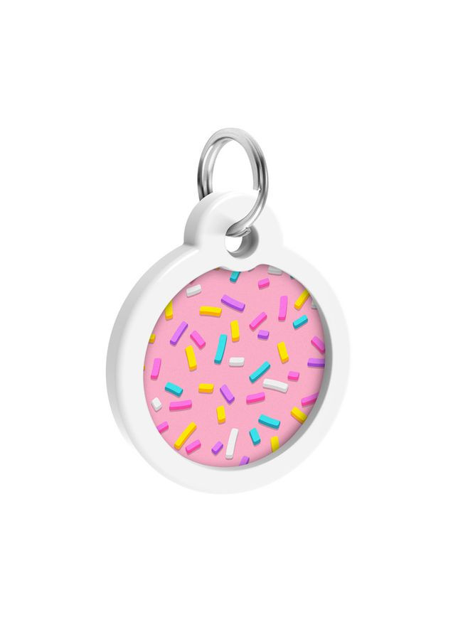 Адресник для собак і котів металевий Smart ID з QR паспортом, малюнок "Маршмеллоу", коло, Д 30 мм WAUDOG (363199602)