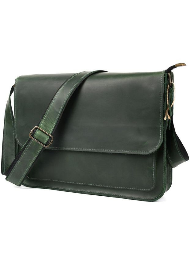 Сумка планшет через плечо мужская из натуральной кожи для телефона и для документов большая Зеленый 38057 LIMARY (355245075)