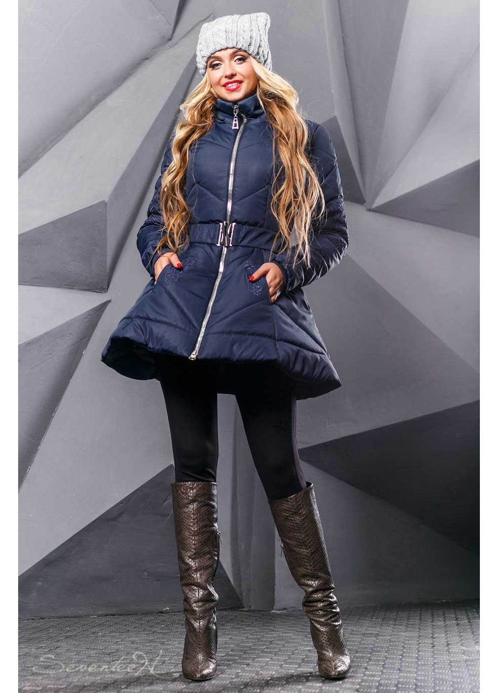 Синяя демисезонная куртка осень-зима 877.2347 Seventeen