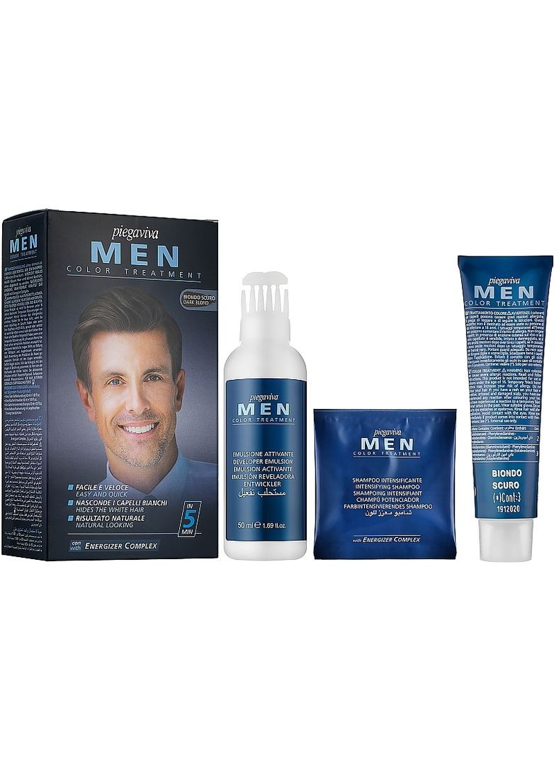 Безаммиачная краска для волос Piegaviva Man Color Treatment Black (2-941776) Oyster (369792111)