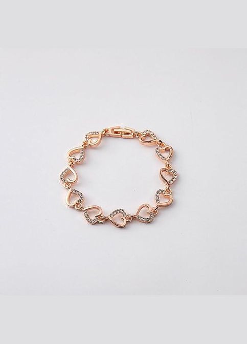 Браслет із сердечками Хвиля кохання сріблястий No Brand (306557155)