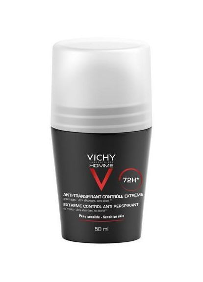 Антиперспирант для мужчин, 72-часовая защита от потоотделения, HOMME Roll-on, 50 мл Vichy (338855217)