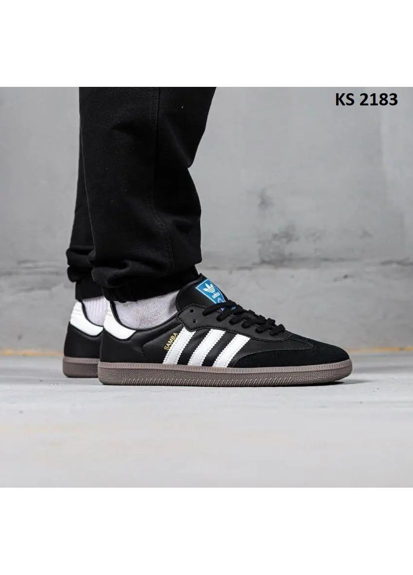 КРОСІВКИ ЖІНОЧІ ADIDAS SAMBA BLACK WHITE АДІДАС САМБА No Brand чорні демісезони (367176315)