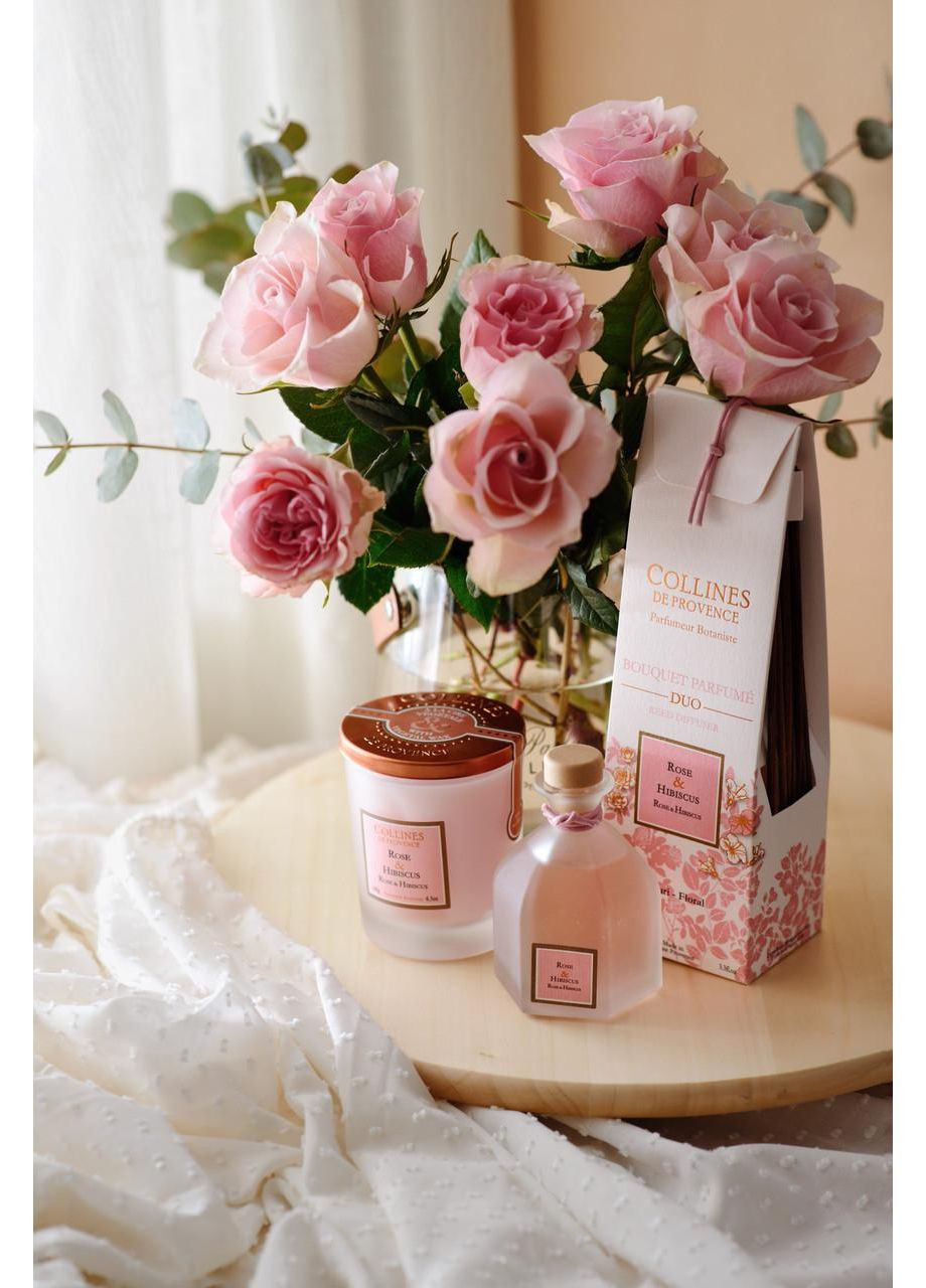Ароматизатор для дома, Rose & Hibiscus (Роза и гибискус) аромадифузор, 100 мл Collines de Provence (370161972)
