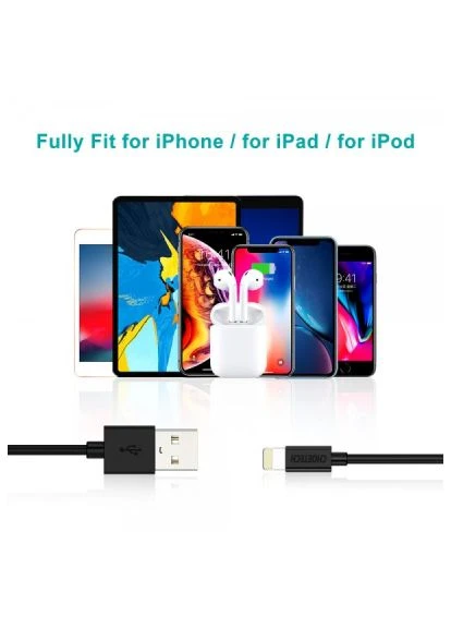 Дата кабель (IP0027-BK) CHOETECH USB 2.0 AM to Lightning 1.8m 2.1A MFI Black (388712708)