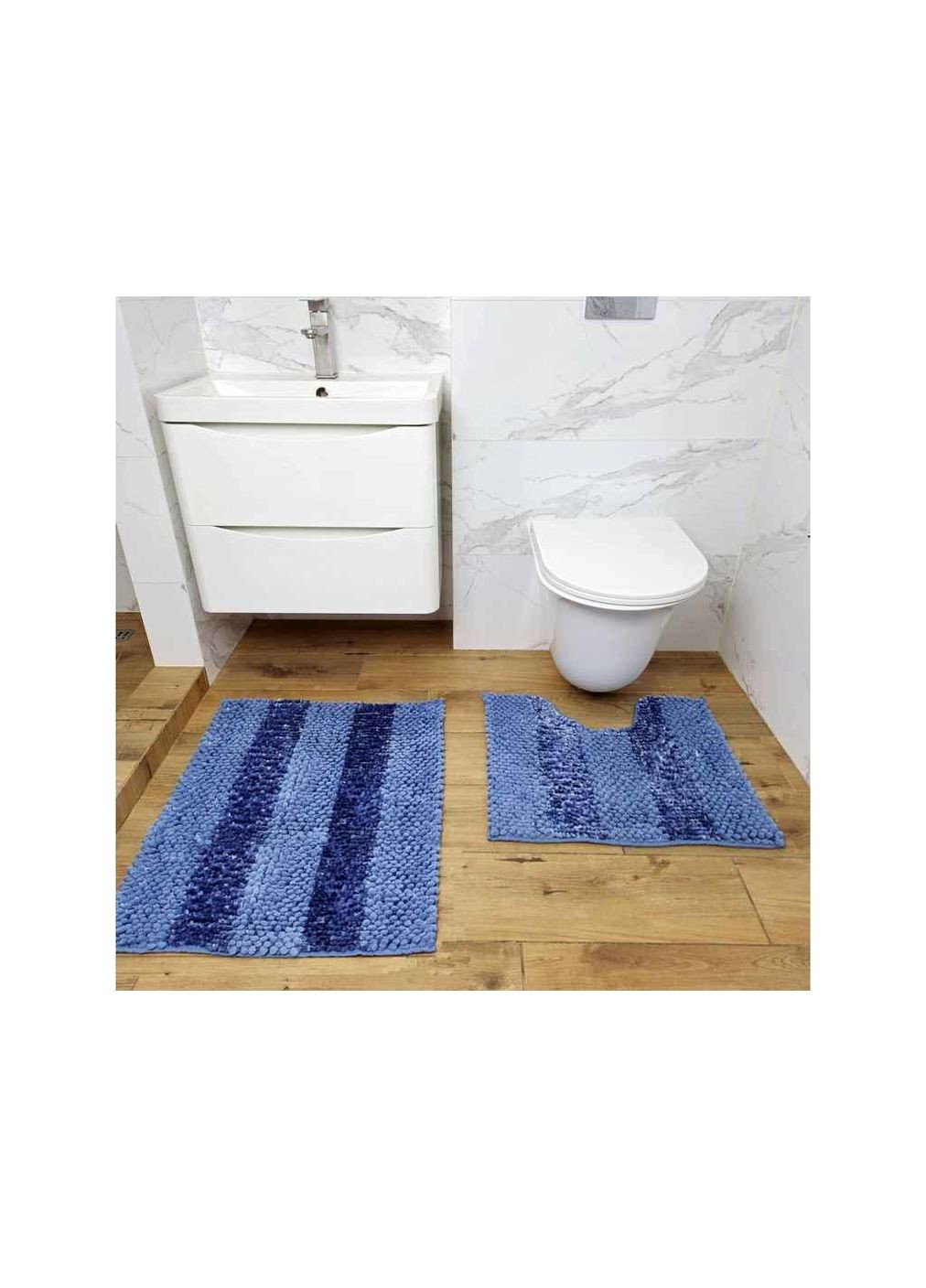 Набір килимків 55*50см волошковий для ванних кімнат Матрас з вирізомволошковий ТМ Dariana (328959210)