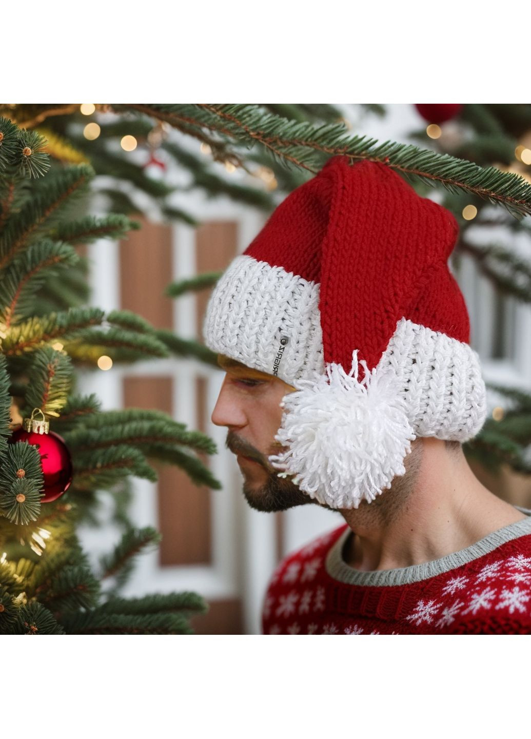 Рождественская супер шапка, шапка эльфа, шапка с помпоном, для мужчин, женщин и подростков PRIGRIZ (369165093)