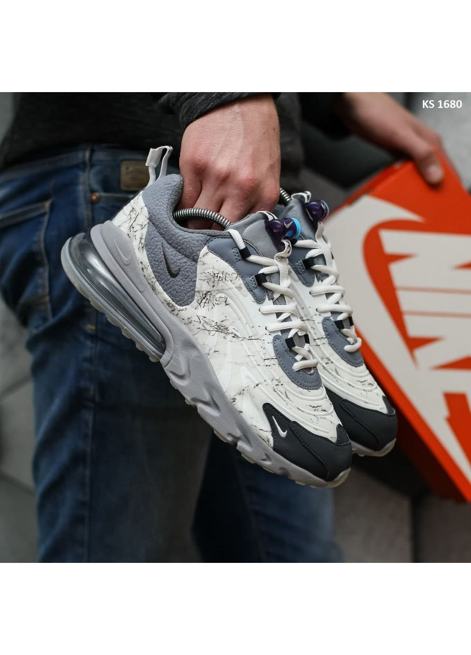 Серые демисезонные кроссовки мужские nike travis scott x air max 270 react grey найк тревис скот No Brand
