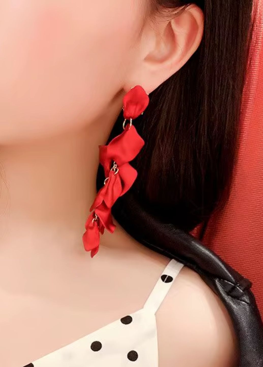 Серьги женские c лепестками длинные No Brand (314999020)