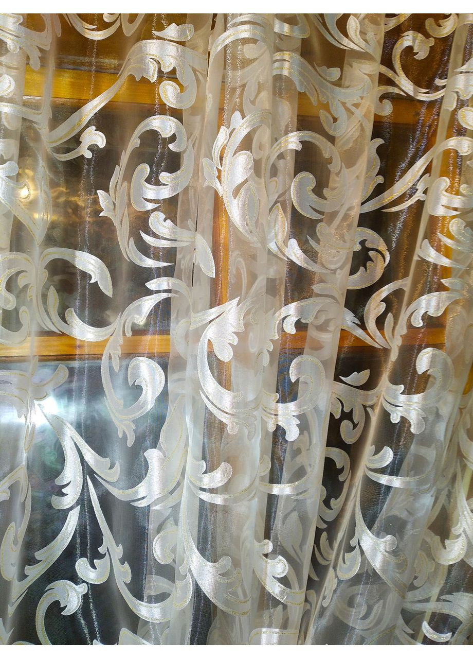 Занавеска готовая красивая Вероника лунный вензель No Brand (372134059)