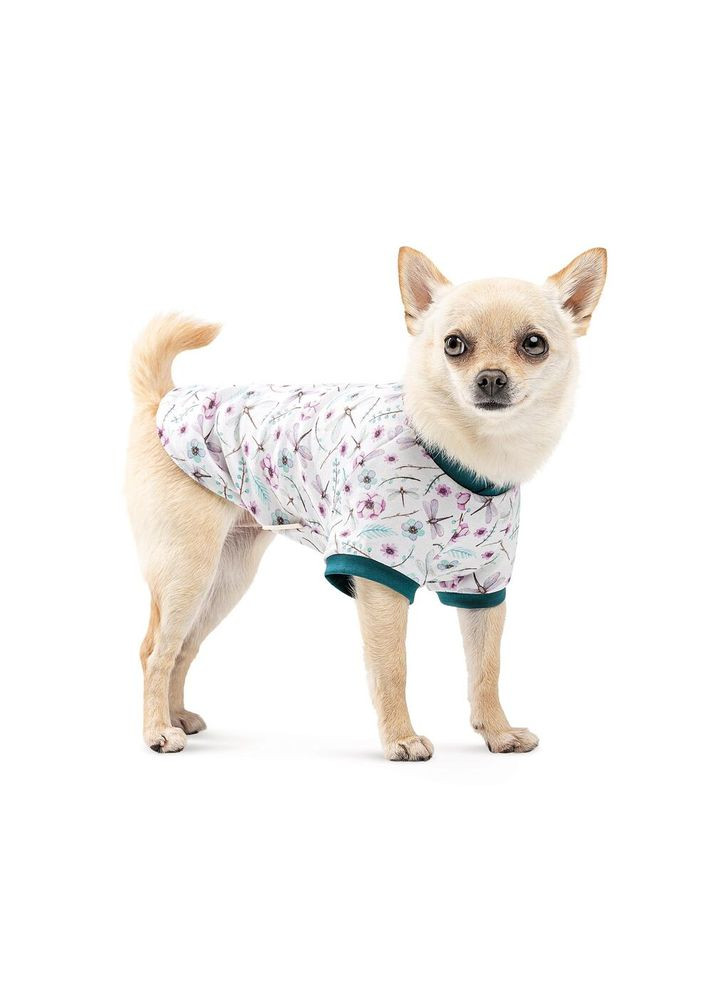 Футболка Flora для собак хлопок трикотаж белая с цветочным принтом Pet Fashion (372504499)