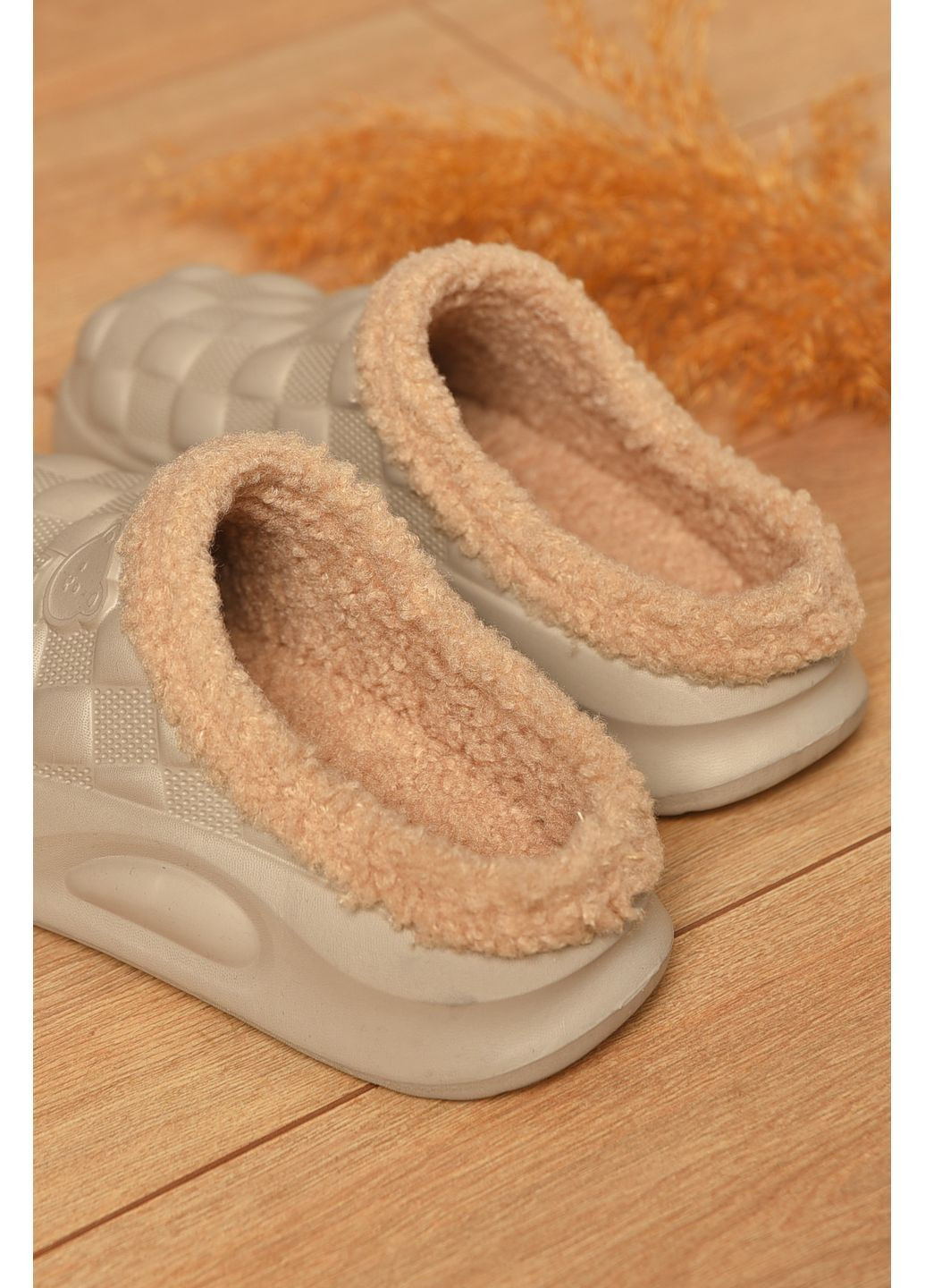 Галоши без задника утепленные бежевого цвета Let's Shop (364846357)