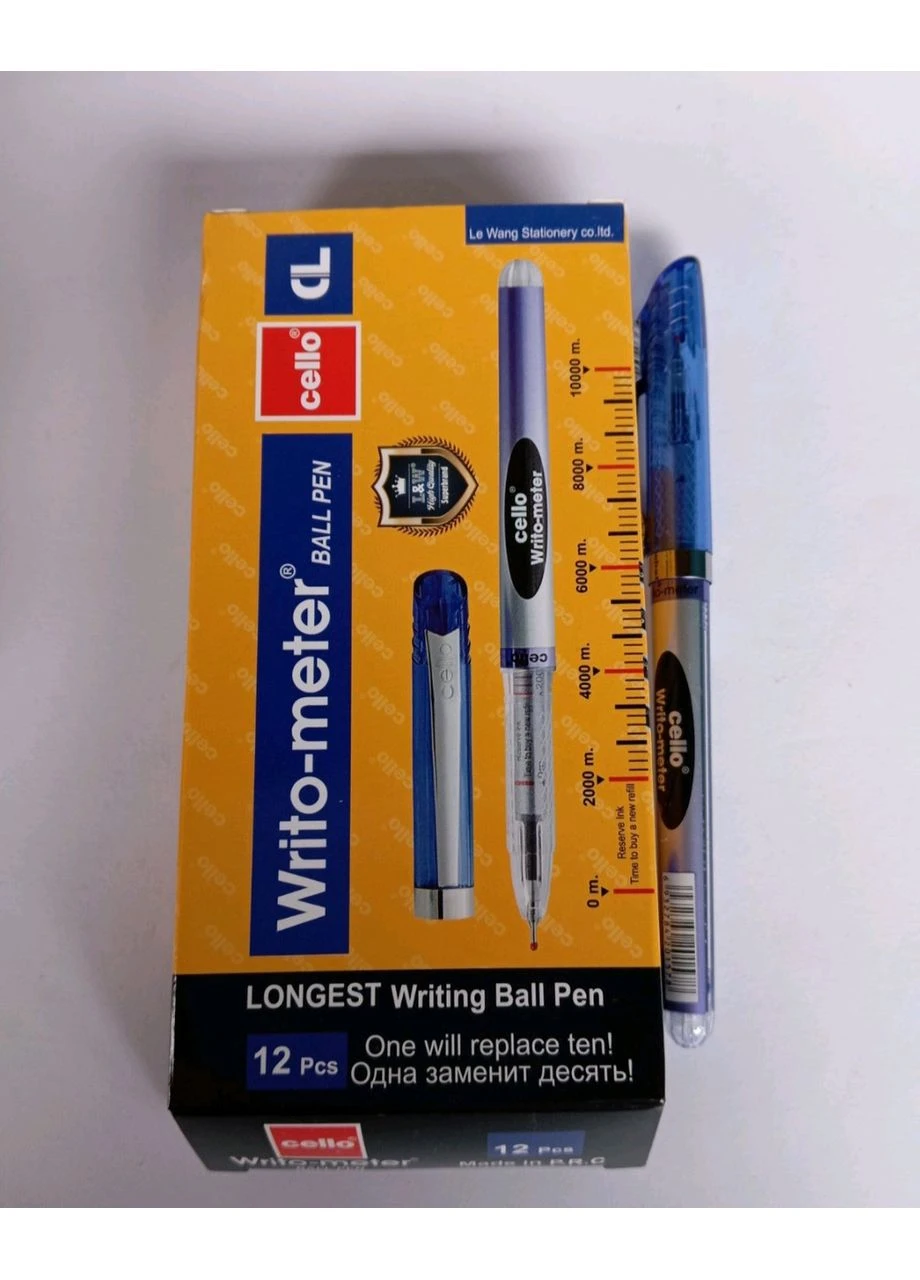 Шариковая ручка Writo-meter 10км синяя. Cello (385199986)