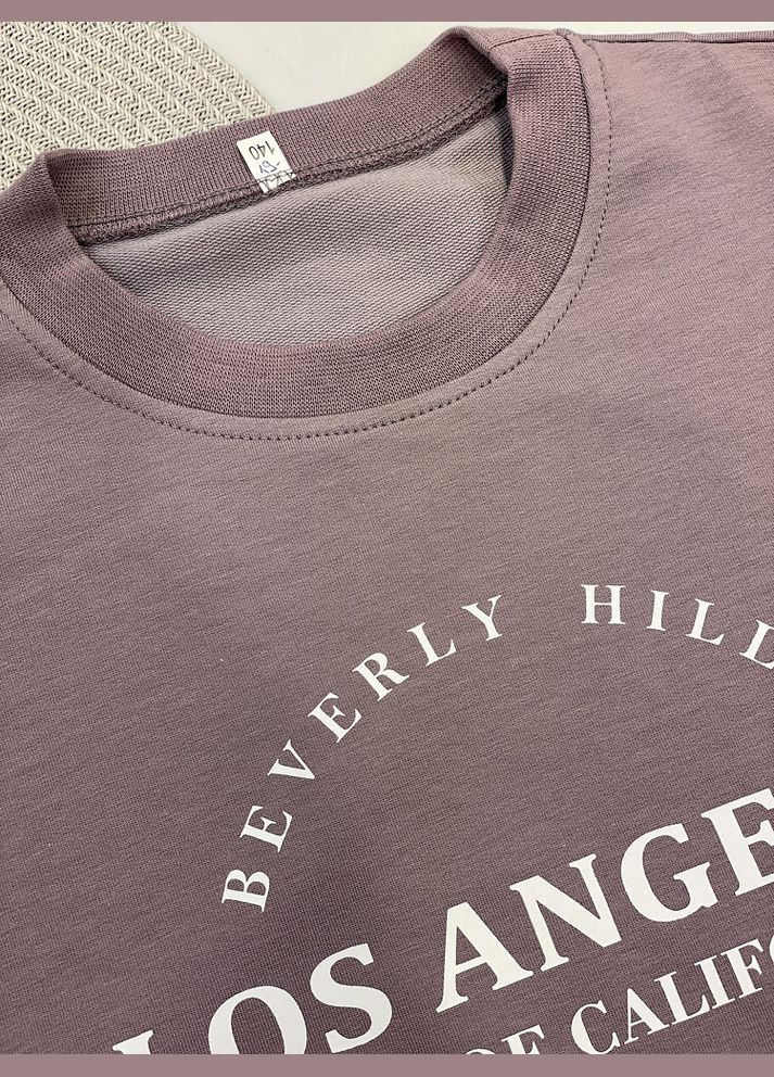 Коричневий демісезонний костюм для дівчинки світшот і брючки No Brand