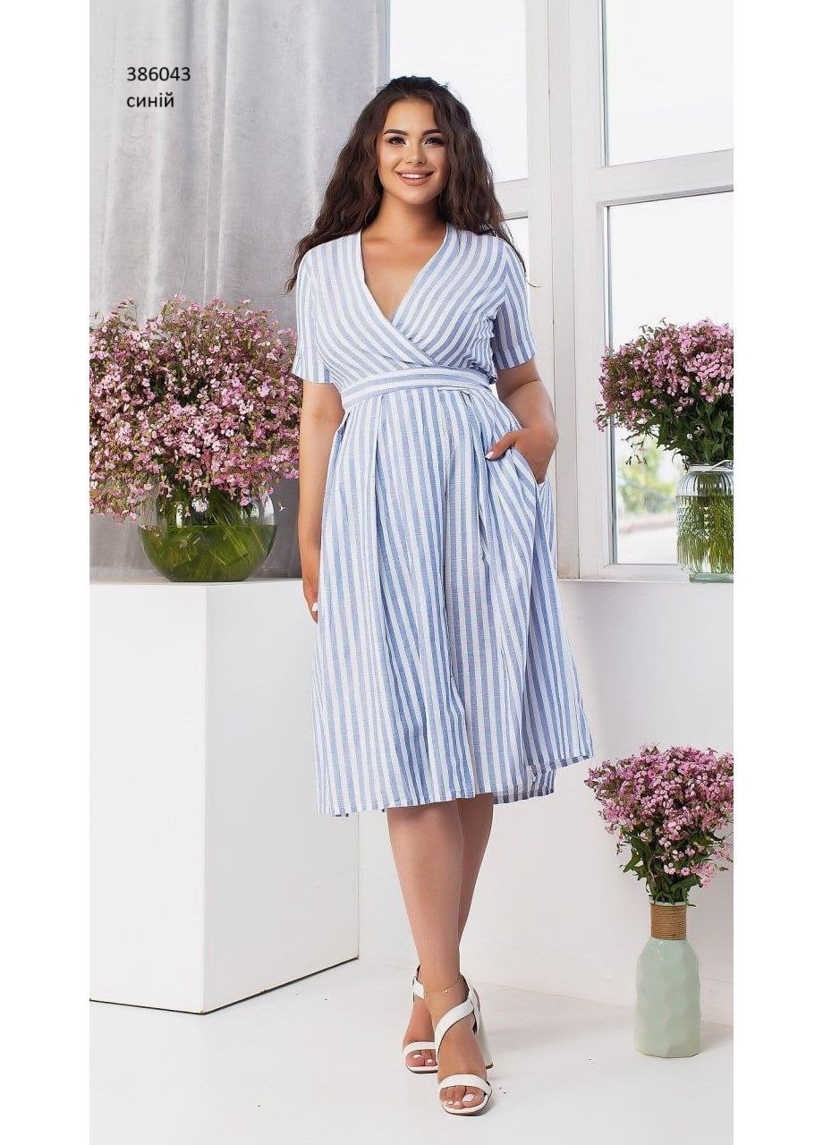 Голубое платье льняное Anastasimo