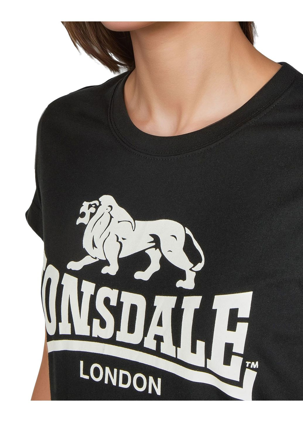 Черно-белый демисезонный комплект 2 футболки женские Lonsdale