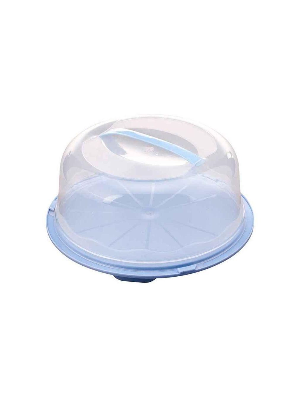 Тортовщица пластиковая круглая с крышкой Голубая Ø340мм ТМ RPLASTIC R-Plastic (311954979)