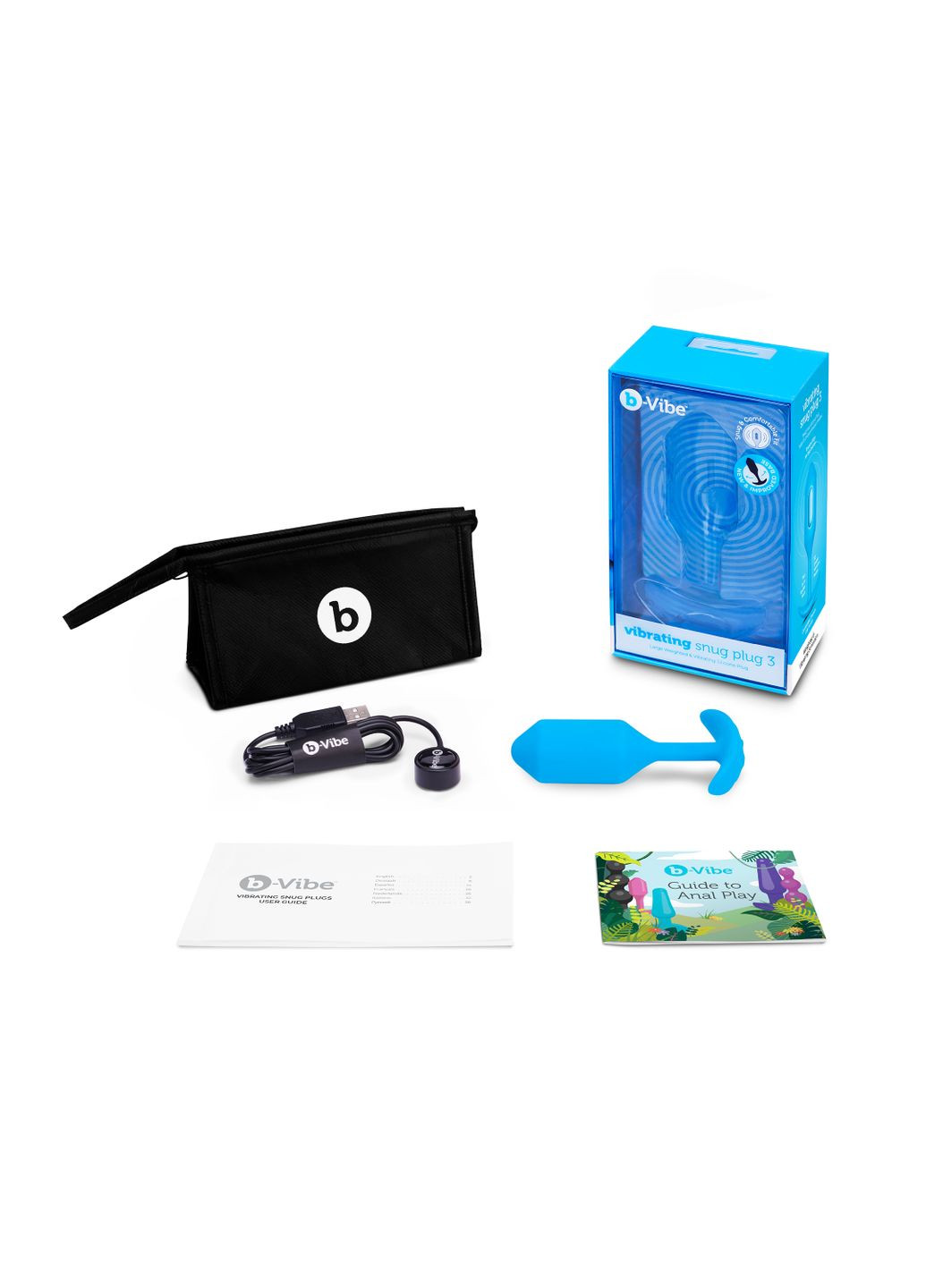 Анальная пробка с вибрацией VIBRATING SNUG PUG размер L, синяя B-Vibe (297133642)