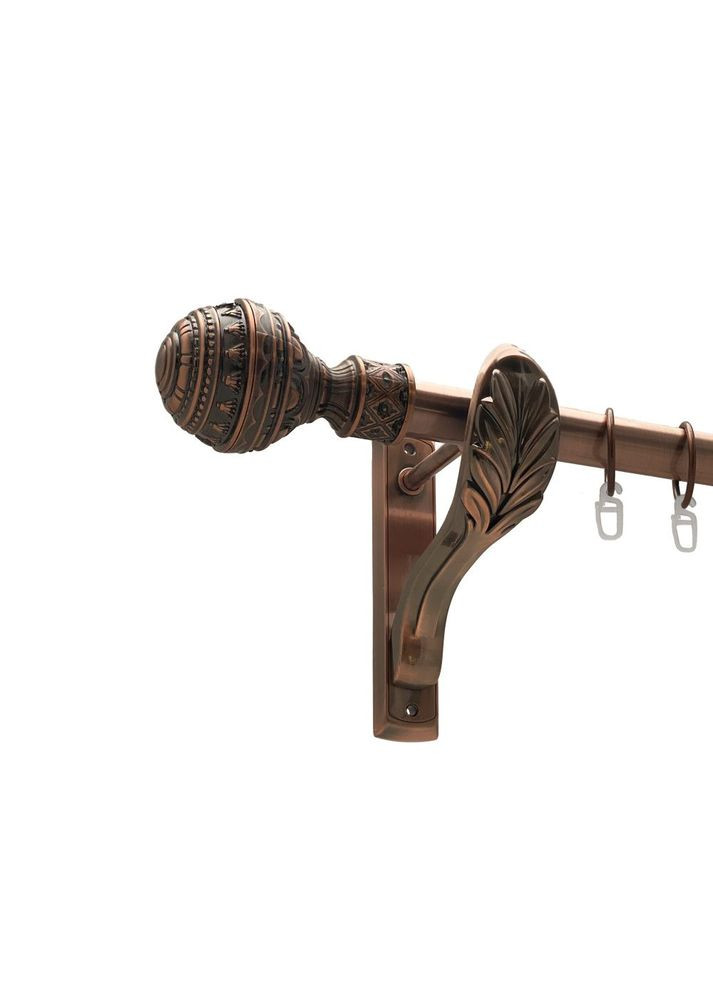 Карниз Арабеска металлический однорядный ретро гладкая труба Медь 25 мм 160 см (00-00016263) ORVIT (300285850)