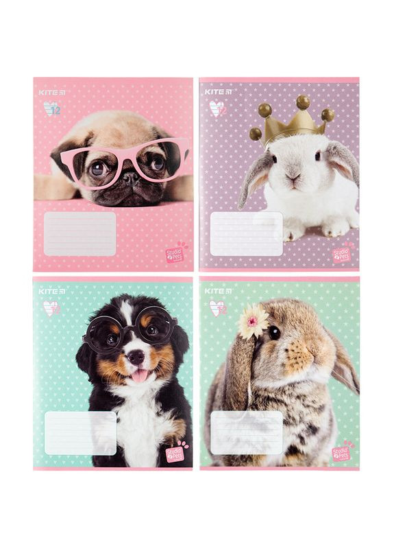 Зошит 12_арк. лінія " " лак / Studio Pets Kite (345708074)