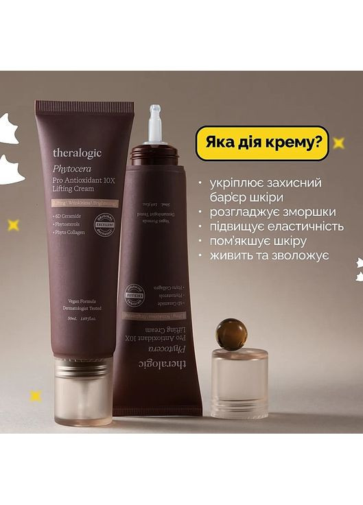 Антиоксидантний крем з керамідами та фітостеролом Theralogic Phytocera Pro Antioxidant 10X Lifting Cream 50ml (1310693-4060028) Doctors (368658090)