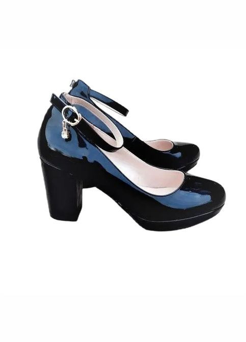 ABA Черные лаковые туфли ремешок черный з искусственная кожа, китай — всесезон (314963529)