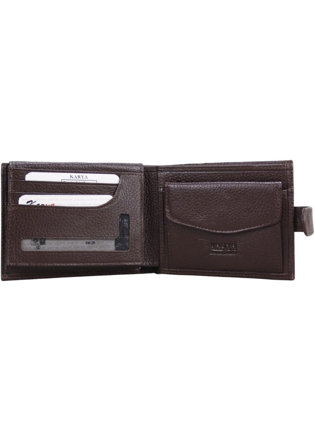Мужской портмоне из натуральной кожи темно-коричневый 0418-39 Karya (369163259)