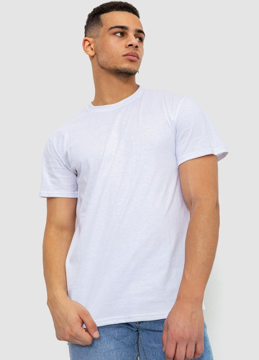 Біла футболка чоловіча однотонна базова, колір чорний, Ager