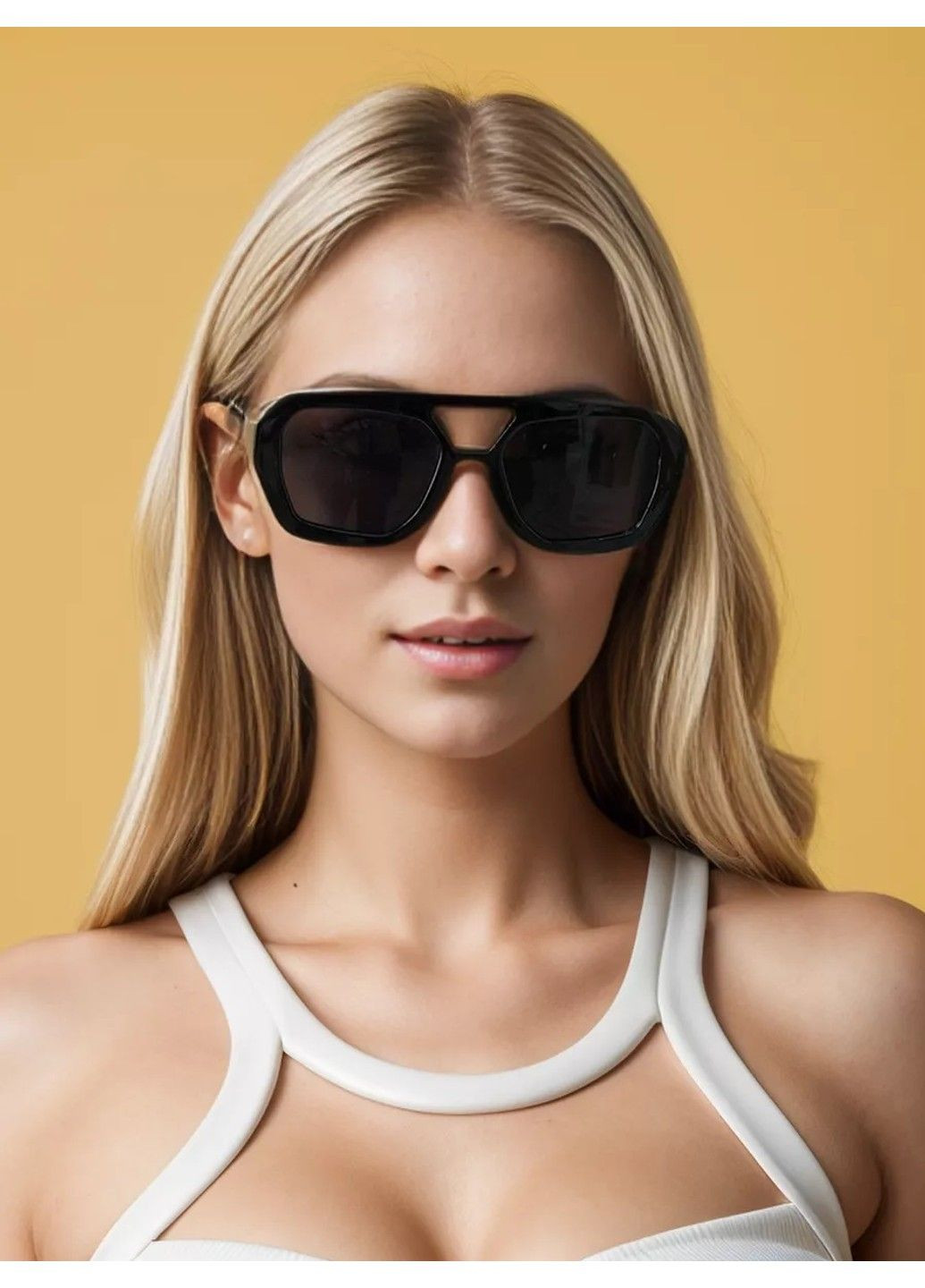 Сонцезахисні окуляри шестигранні Charming чорні No Brand (311604631)