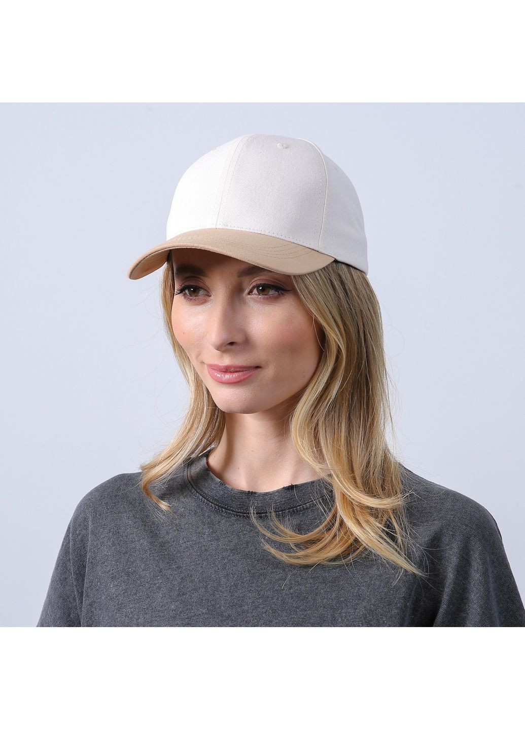 Бейсболка с регулятором женская коттон молочная СИВ LuckyLOOK 512-337 (329821209)
