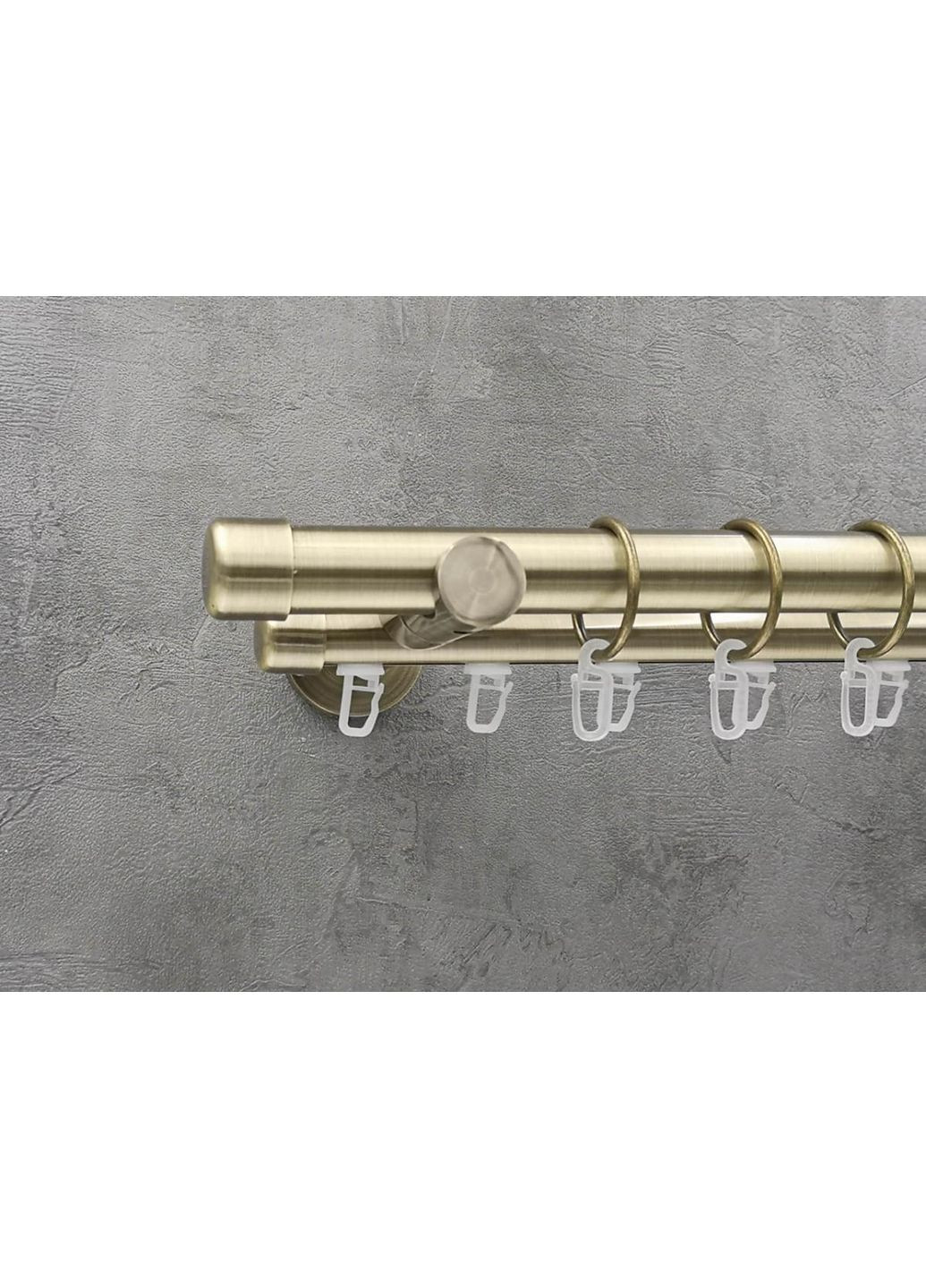 Карниз Заглушка гладка/імпресійна штанга подвійний універсальний 25/19 мм 200 см Антик Quadrum (352781459)