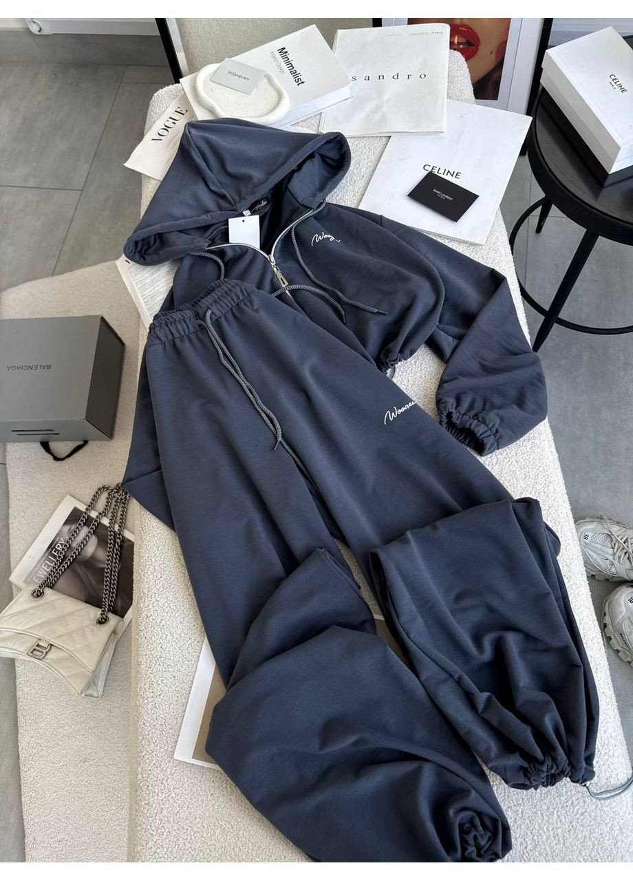 Графитовый спортивный костюм двойка No Brand 359-2 (362568399)