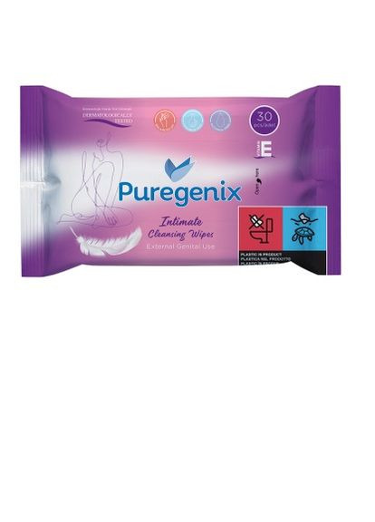 Вологі серветки для інтимної гігієни, 30 шт Puregenix (287339493)