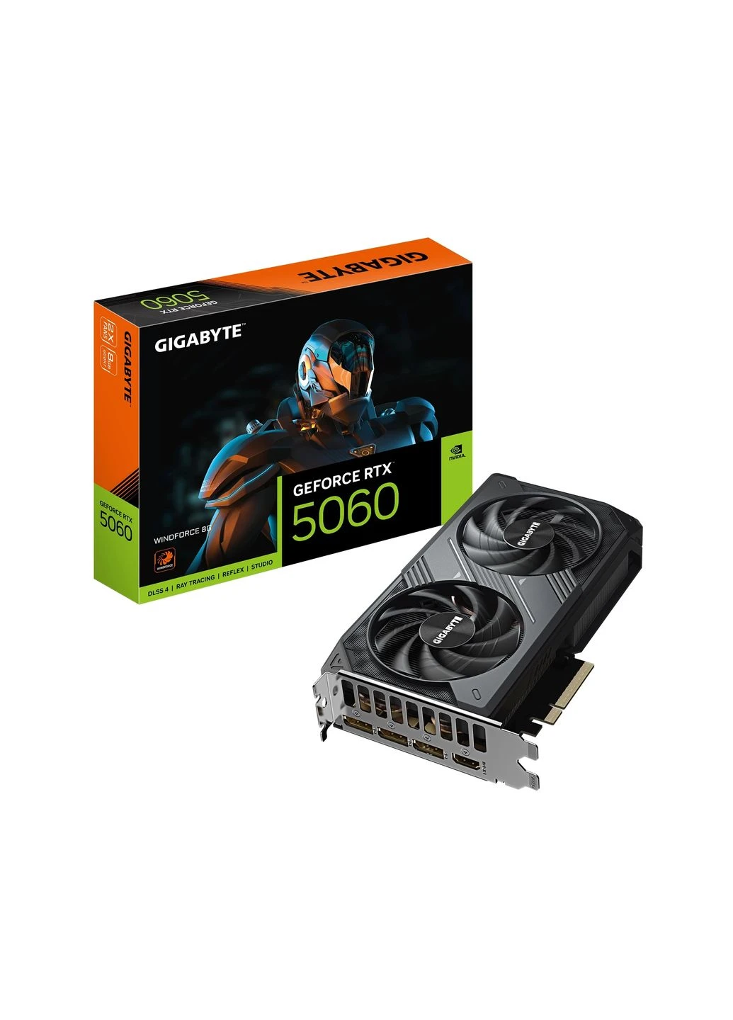 Видеокарта GF RTX 5060 8GB GDDR7 Windforce (GV-N5060WF2-8GD) Gigabyte (402005950)
