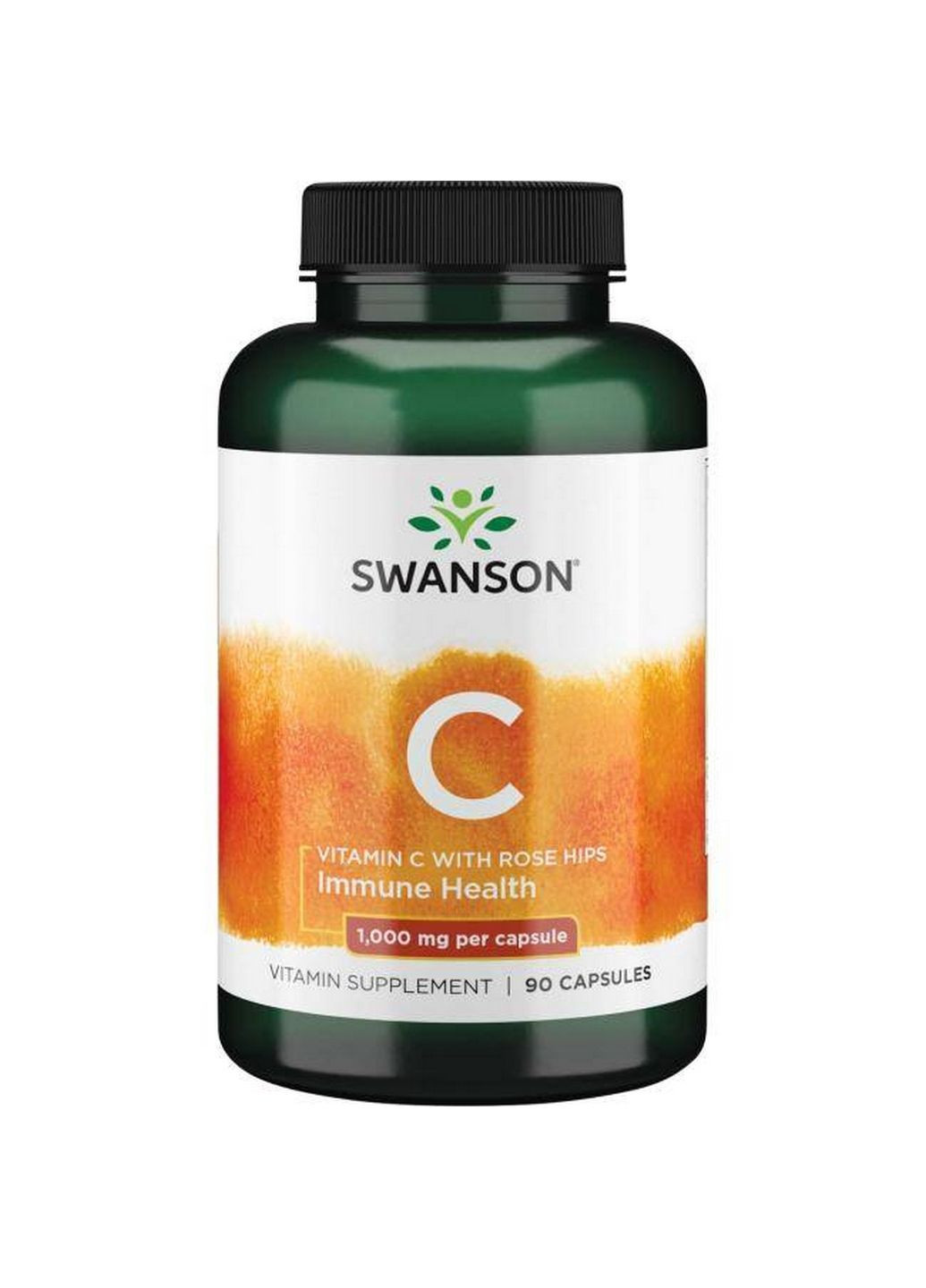 Вітаміни та мінерали Vitamin C with Rose Hips 1000 mg, 90 капсул Swanson (315869858)
