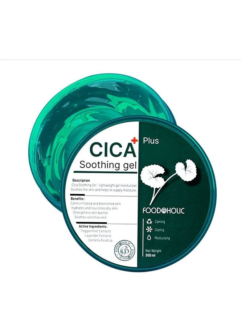 FoodAHolic Успокаивающий гель для лица и тела с экстрактом центели Cica Plus Soothing Gel 300ml (2-968268) — Крем, Южная Корея (369791280)