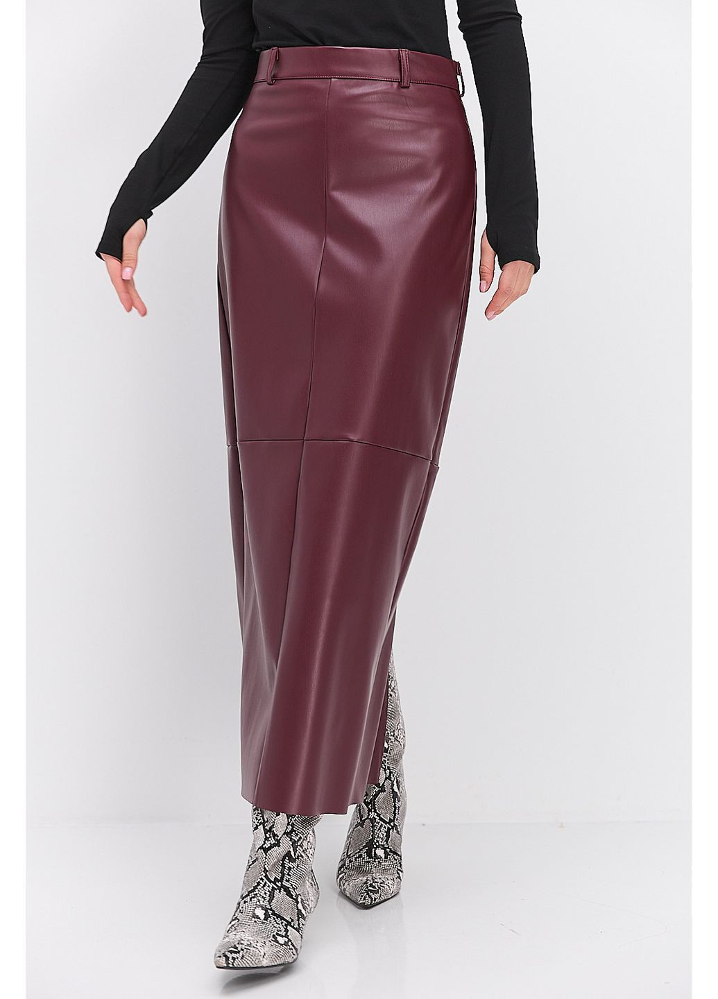 Довга спідниця-олівець з екошкіри бежевого кольору Arjen (370602224)