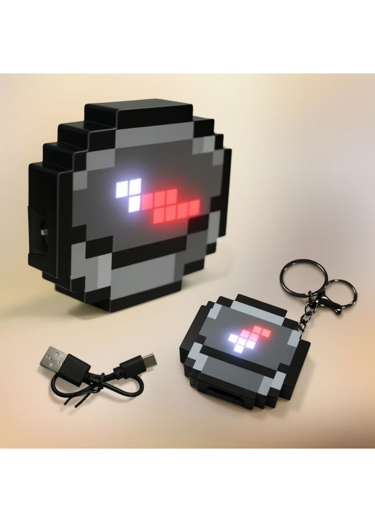 Пиксельный LED брелок-светильник Майнкрафт с USB зарядкой MOJANG (364489707)